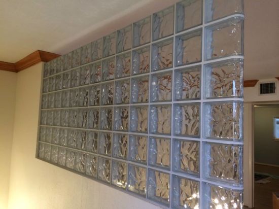 الطوب الزجاجي الملون الملون لبناء الجدار الزجاجي المزخرف