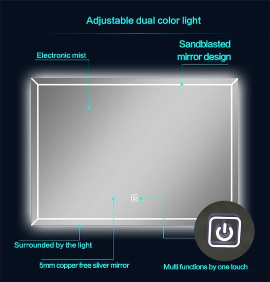 ماجيك باث ميرور لايت شاشة ذكية تعمل باللمس واي فاي LED مرآة حمام
