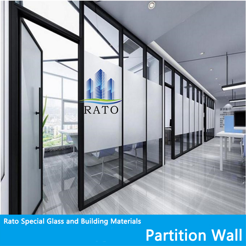مواد بناء عالية الجودة زجاج أمان مقسى للوحة جدار التقسيم الداخلي للمكتب